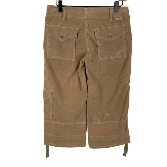 Vintage 90s Y2K Candies brown low rise corduroy cropped cargo pants button fly - Picture 4 of 9